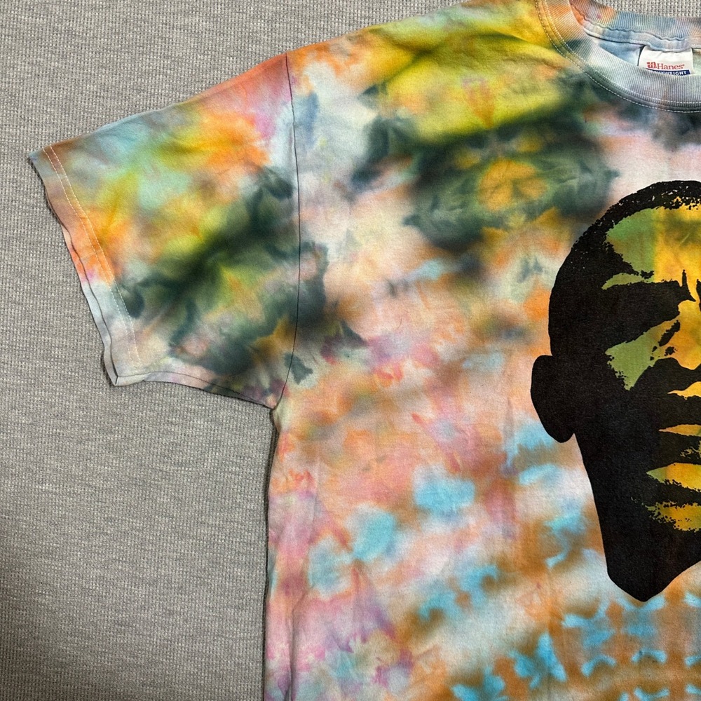 Hanes Heavyweight Barack Obama Tie Dye Graphic T-Shirt Multicolor Mens Size XL - Picture 10 of 16